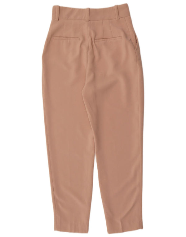 Zara Womens High Waist Tapered Casual Trousers Small W26 L28 Beige