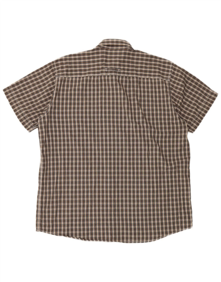 Camel Active Herren-Kurzarmhemd XL, braun kariert, Baumwolle