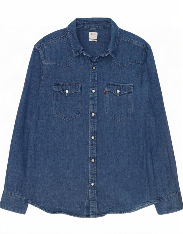 Levi's Mens Standard Denim Shirt Large Blue Cotton