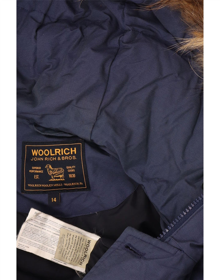 Woolrich Manteau matelassé à capuche pour garçon 13-14 ans Bleu Coton