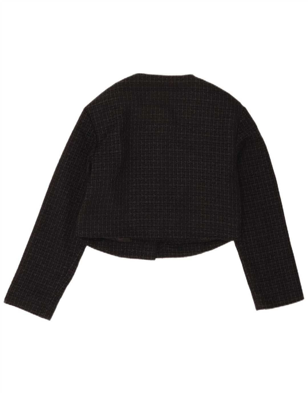 Abercrombie & Fitch Womens Crop Blazer Jacket UK 10 Small Black Check
