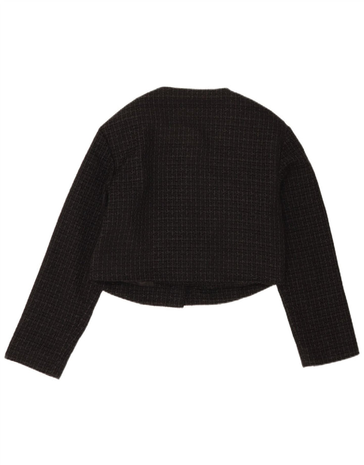 Abercrombie & Fitch Womens Crop Blazer Jacket UK 10 Small Black Check