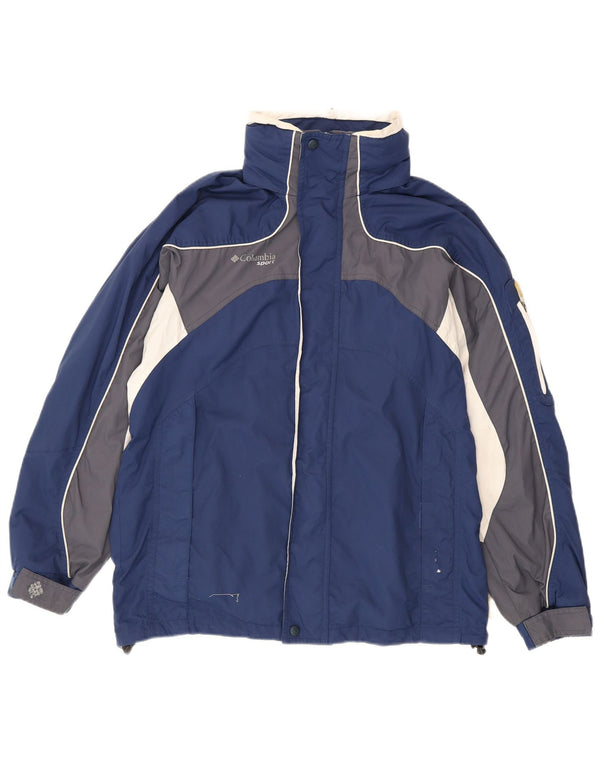 Ανδρικό μπουφάν για σκι Columbia με κουκούλα UK 36 Small Navy Blue Colourblock