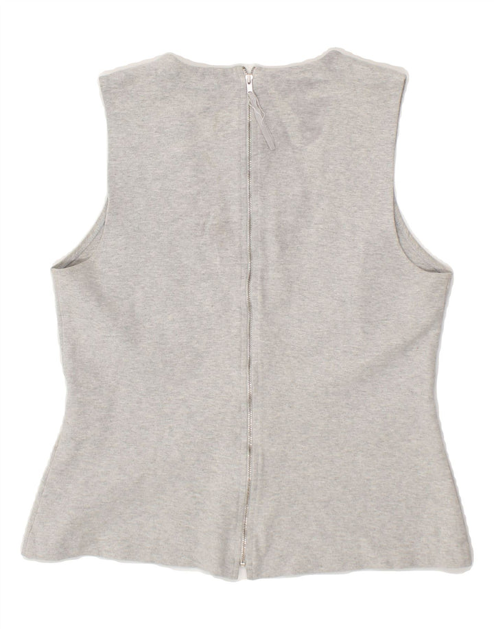 J. CREW Womens Sleeveless Blouse Top UK 12 Medium Grey Cotton Vintage J. Crew and Second-Hand J. Crew from Messina Hembry 