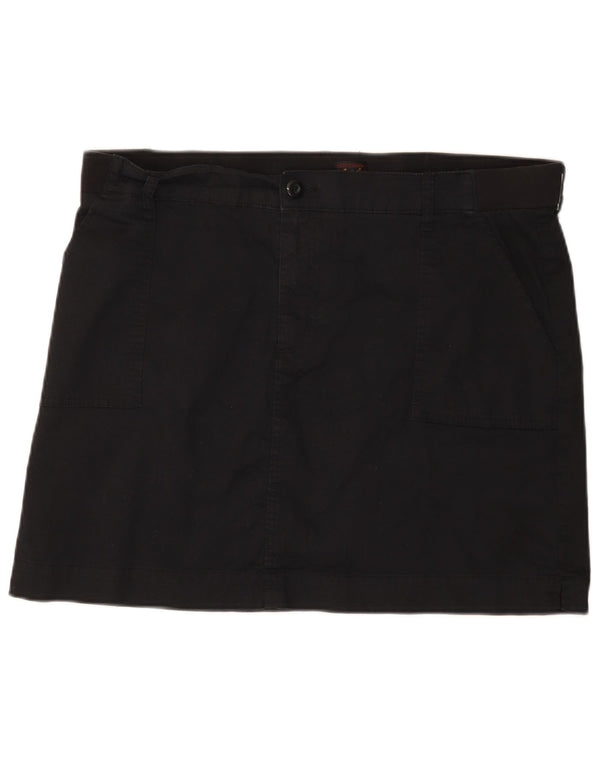 Lee Damen-Minirock mit niedriger Taille, UK 20, 2XL, W40, schwarze Baumwolle