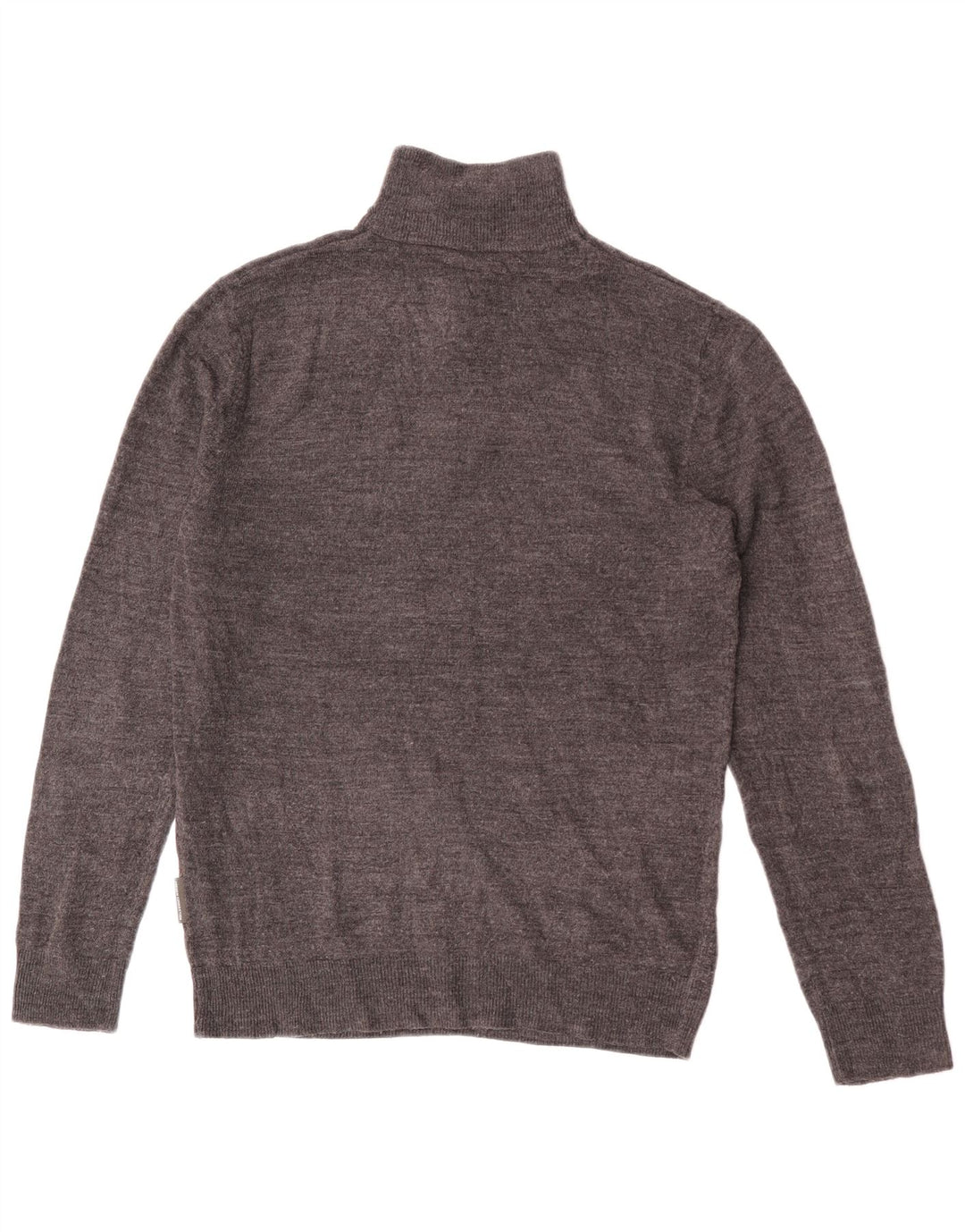 French Connection Mens Zip Neck Jumper Sweater Large Grey Flecked Acrylic