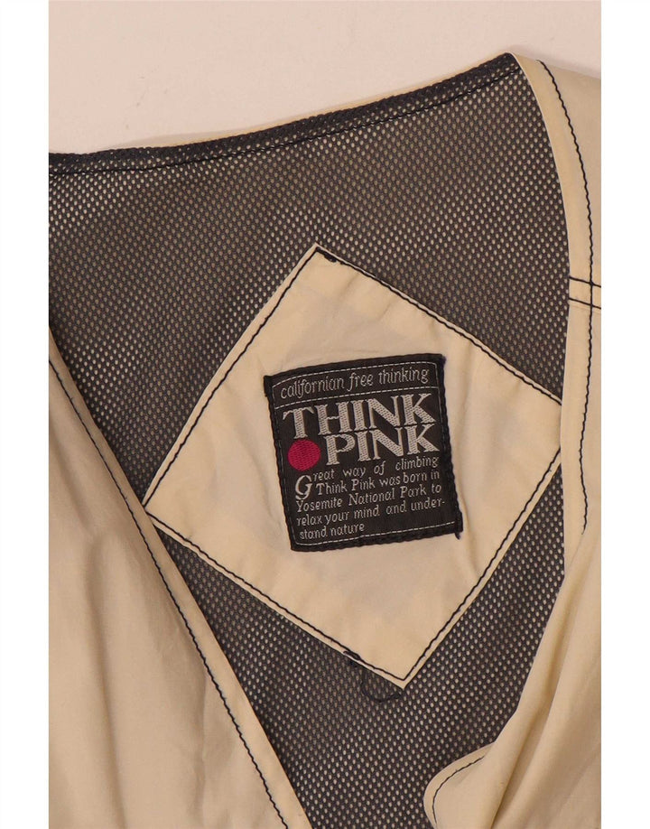 Think Pink Mens Utility Gilet UK 42 XL Beige