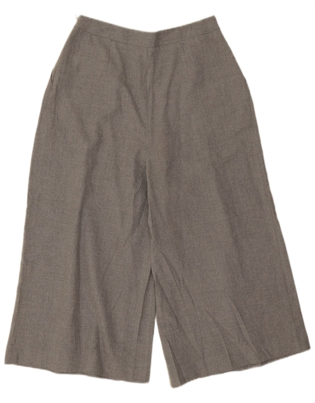 Zara Dame Cullotes Capri Bukser Small W26 L19 Grå Flecked Polyester