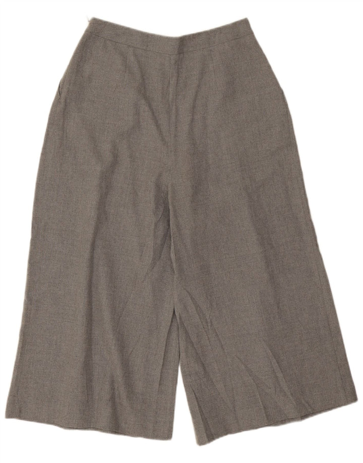 Zara Dame Cullotes Capri Bukser Small W26 L19 Grå Flecked Polyester