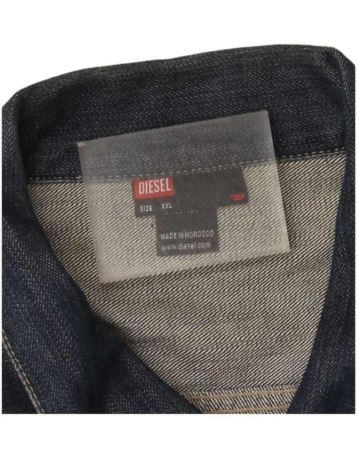 Diesel Mens Denim Jacket UK 44 2XL Navy Blue Cotton