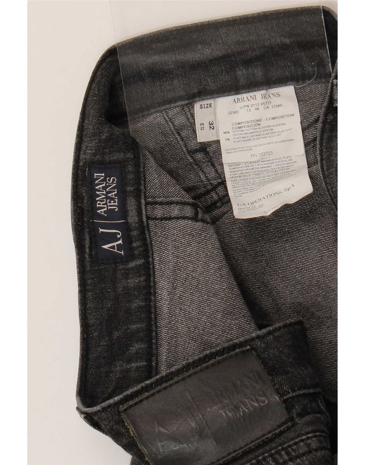 Jeans dritti da donna Armani W32 L33 cotone grigio