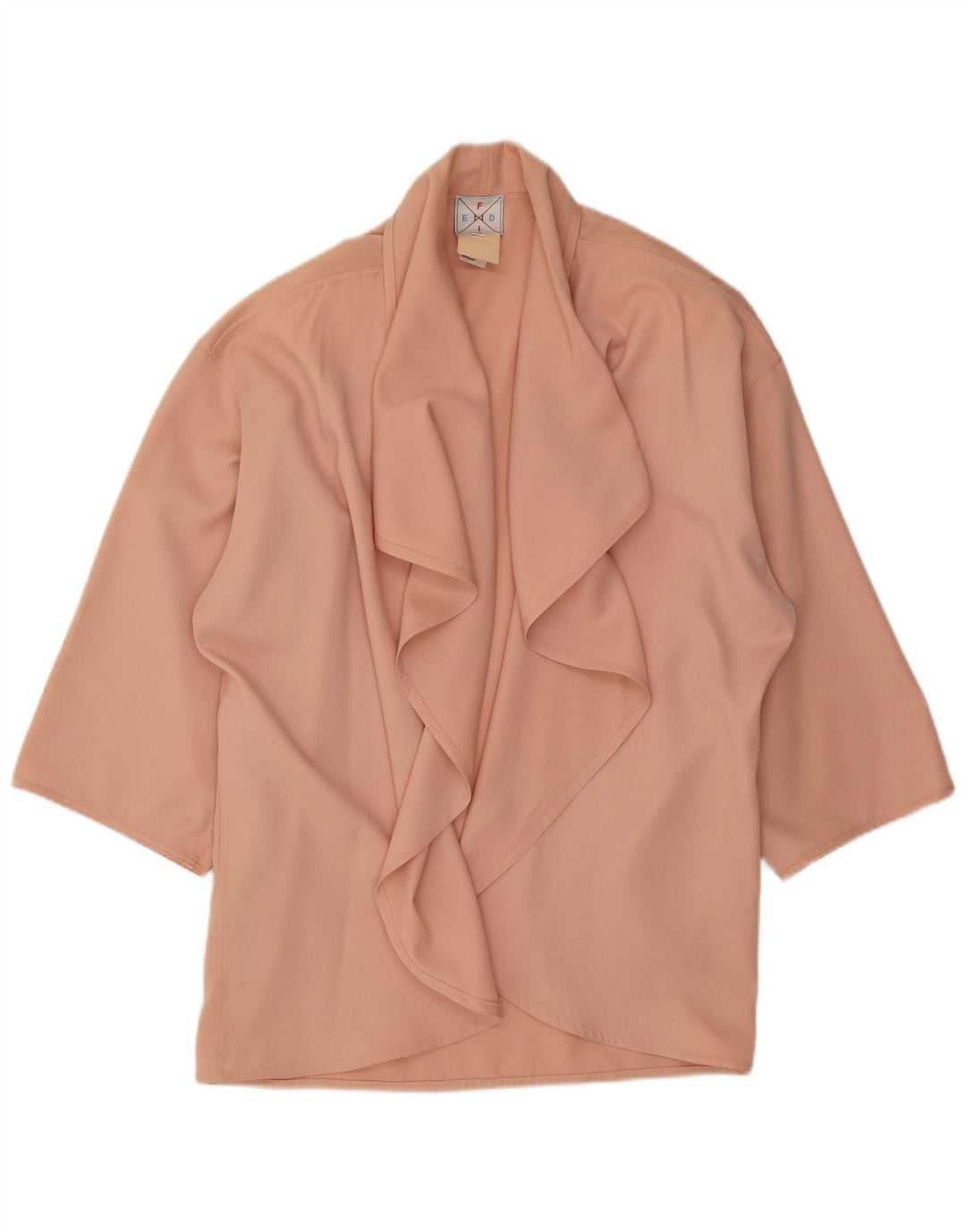 Fendi Womens Oversized Open Blazer Jacket IT 44 Medium Pink Wool