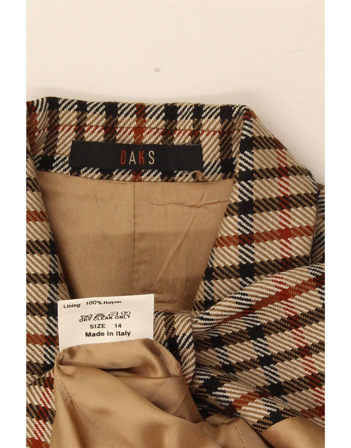 DAKS Dame 2 Button Blazer Jacket UK 14 Medium Flerfarvet Ternet