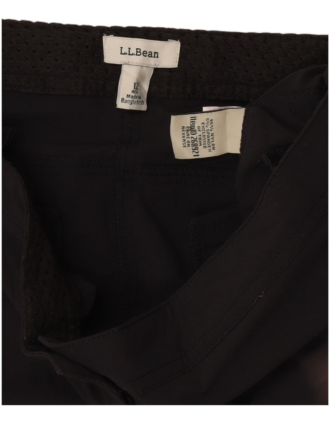 L.L.Bean Womens Cargo Shorts US 12 Large W34  Black Nylon