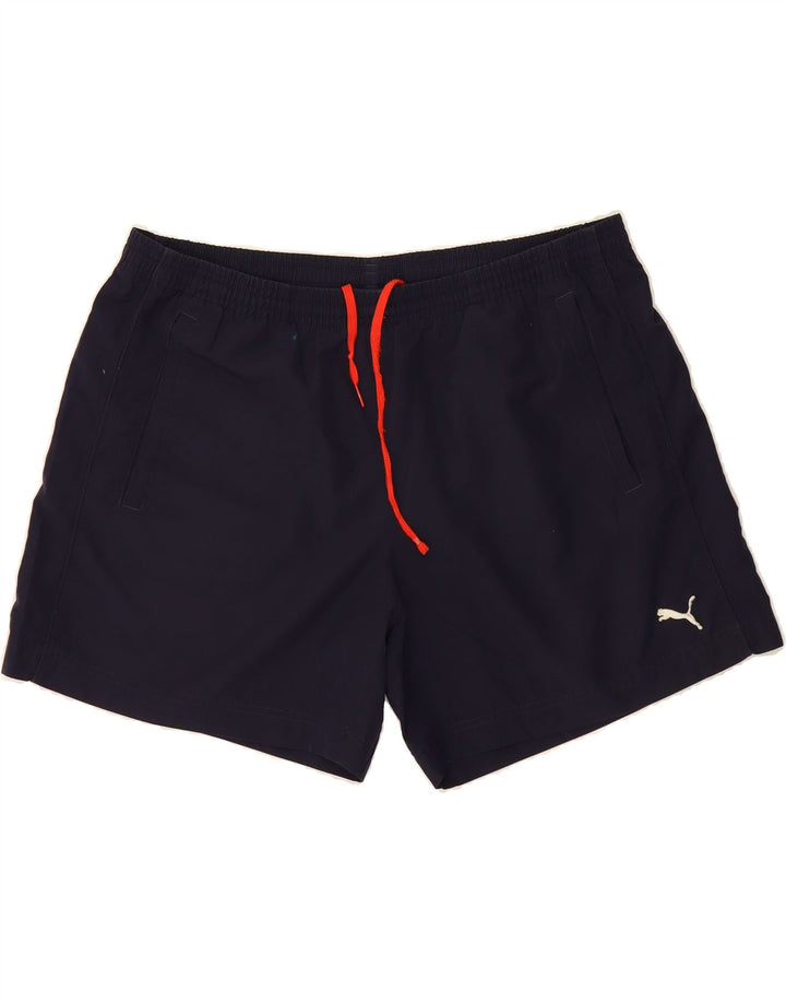 PUMA Mens Sport Shorts XL  Navy Blue Polyester Vintage Puma and Second-Hand Puma from Messina Hembry 