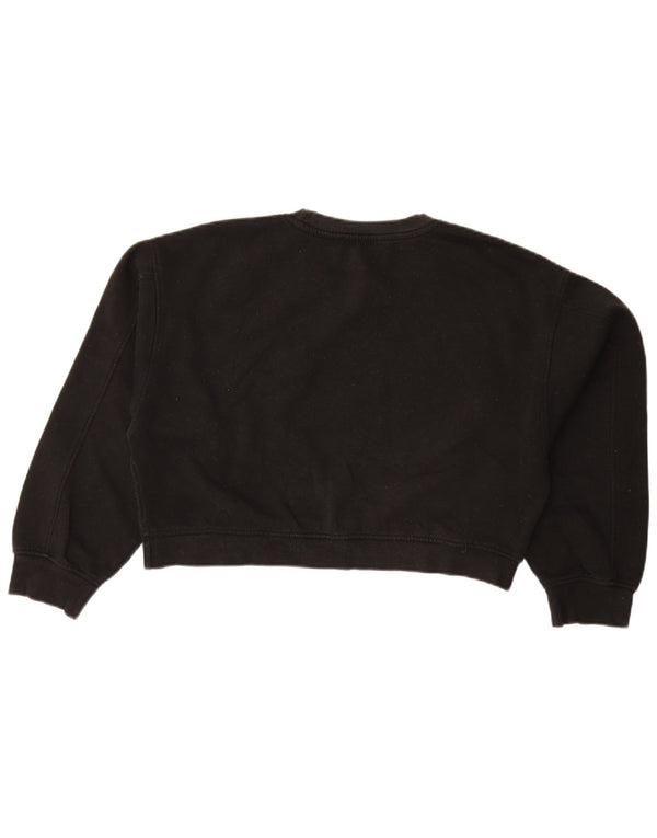 Zara Damen Crop Oversized Sweatshirt Pullover UK 14 Large Schwarz