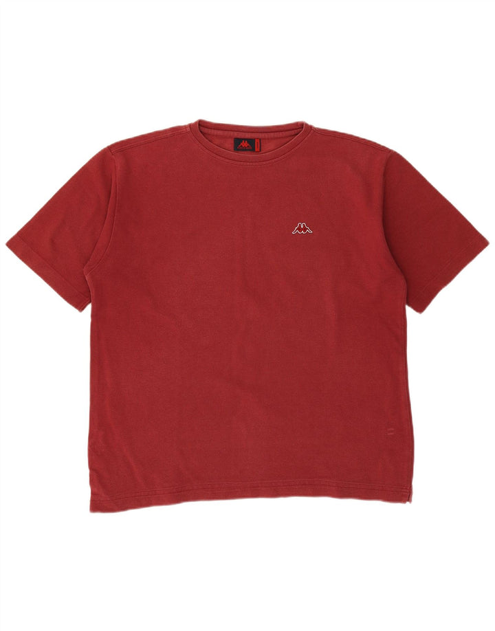 KAPPA Herre T-Shirt Top Stor Rød Bomuld