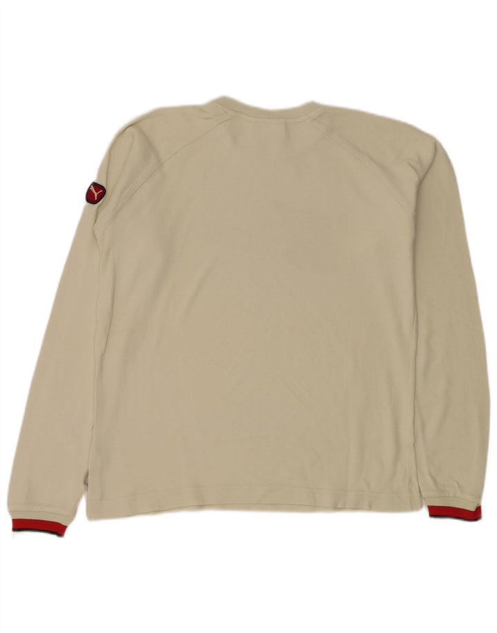 Puma Herren Graphic Top Langarm Small Weiß Baumwolle