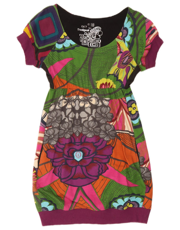 Desigual Womens Graphic Bubble Dress UK 10 Kleines mehrfarbiges Blumenmuster