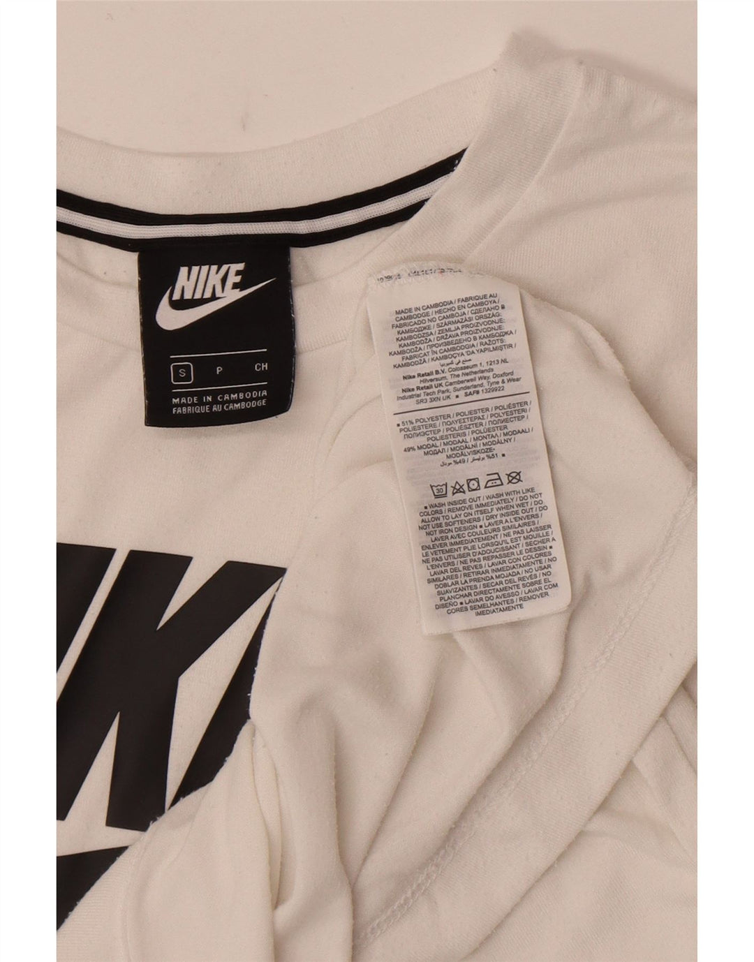 Nike Womens Graphic T-Shirt Top UK 10 Small White Polyester
