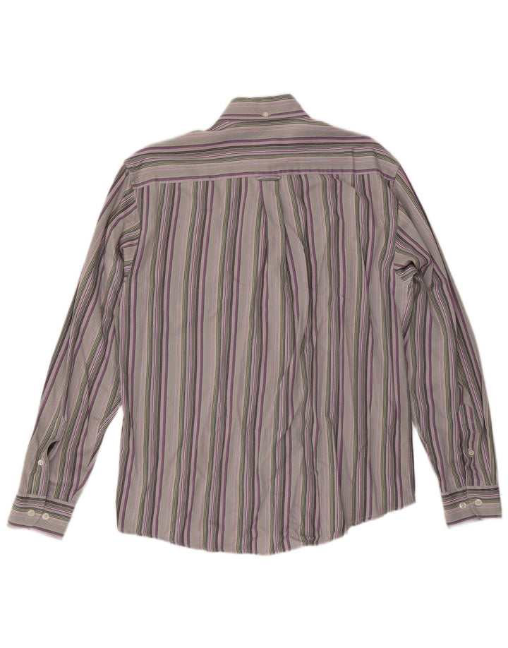McGregor Mens Shirt Medium Grey Striped Cotton