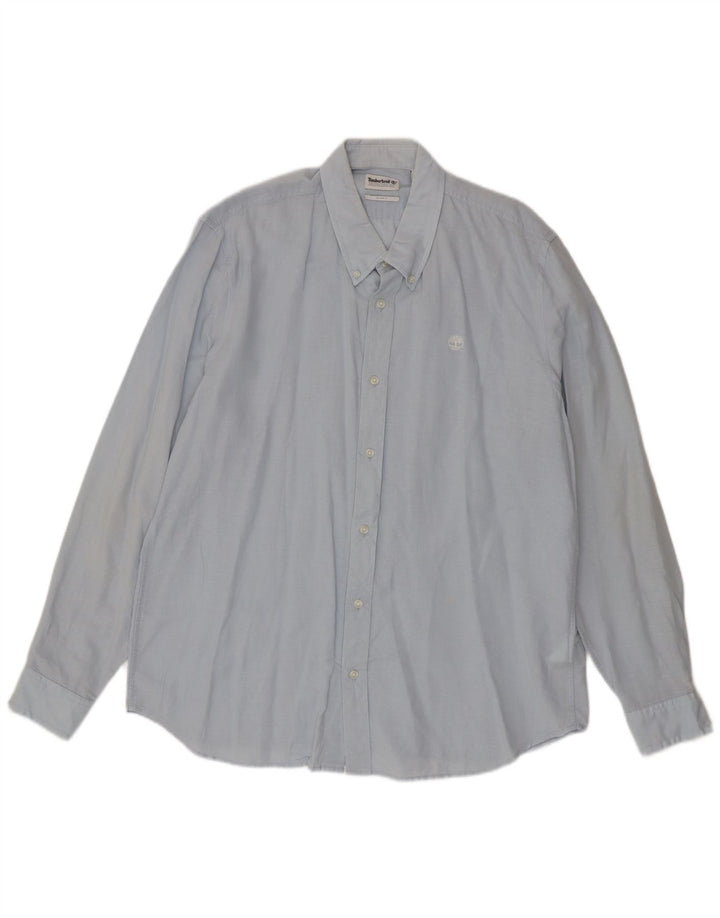 Timberland Mens Slim Fit Shirt XL Blue Linen