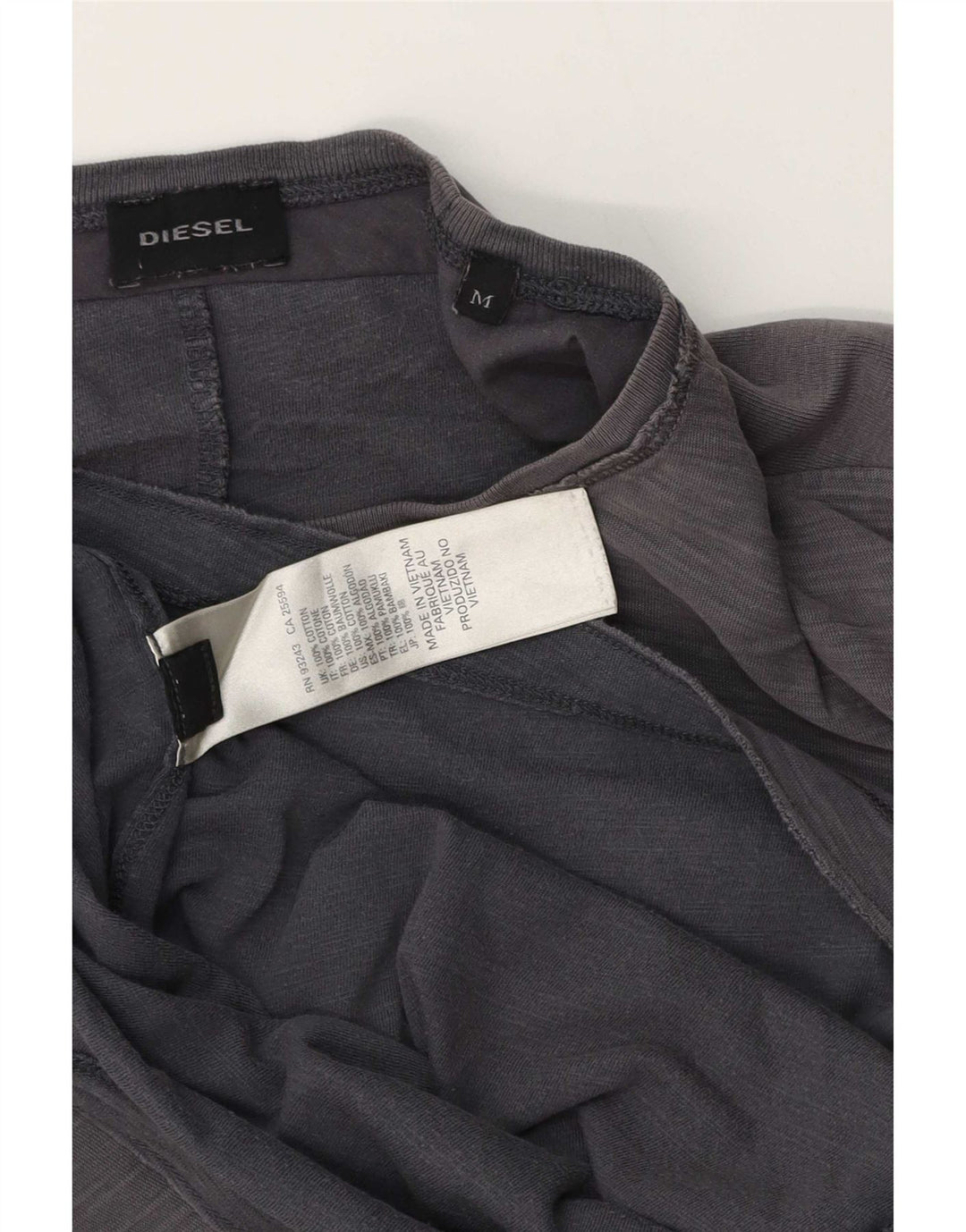 T-shirt da uomo Diesel Top in cotone grigio medio