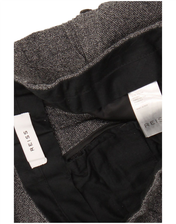 Pantaloni da abito slim da uomo Reiss W32 L30 in lana grigia