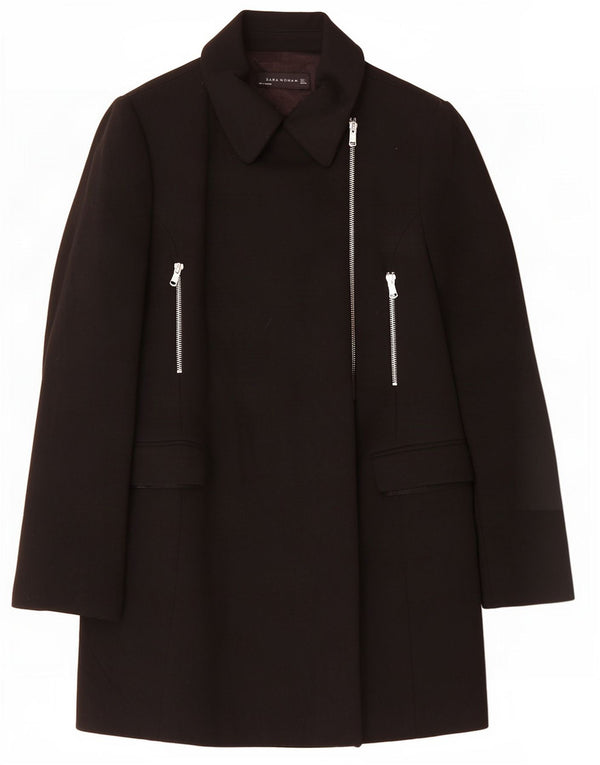 Zara Damen Mantel UK 14 Large Schwarz