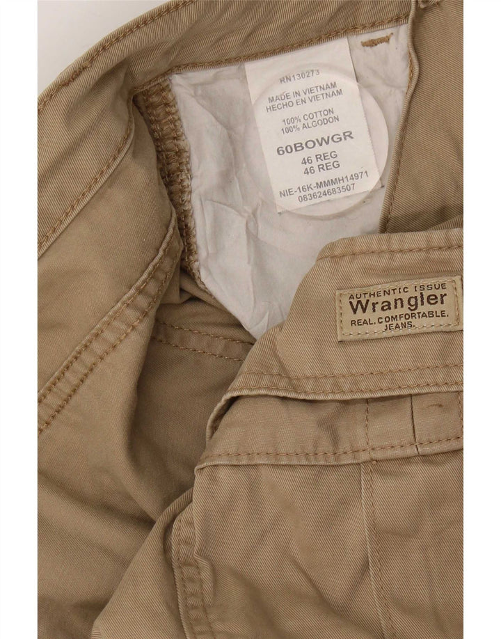 Wrangler Mens Cargo Shorts W46 3XL Beige Cotton