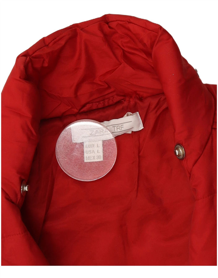 Zara Dame Trafaluc polstret jakke UK 16 Large Red