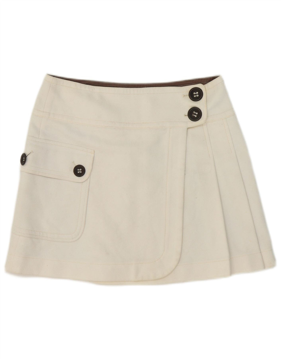 Max & Co. Womens Mini Wrap Skirt UK 8 Small W32 White Cotton