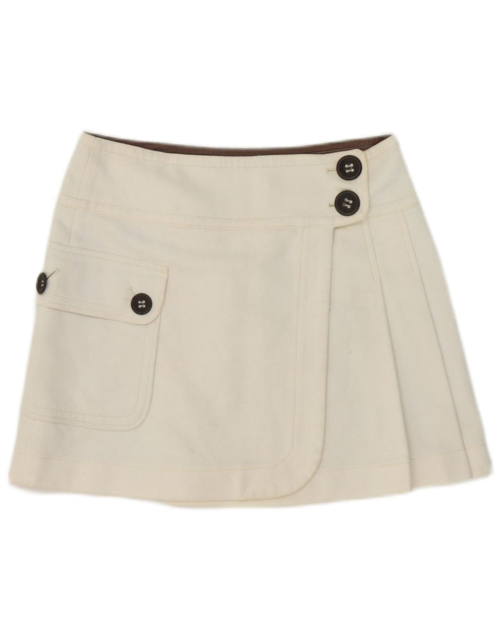 Max & Co. Womens Mini Wrap Skirt UK 8 Small W32 White Cotton
