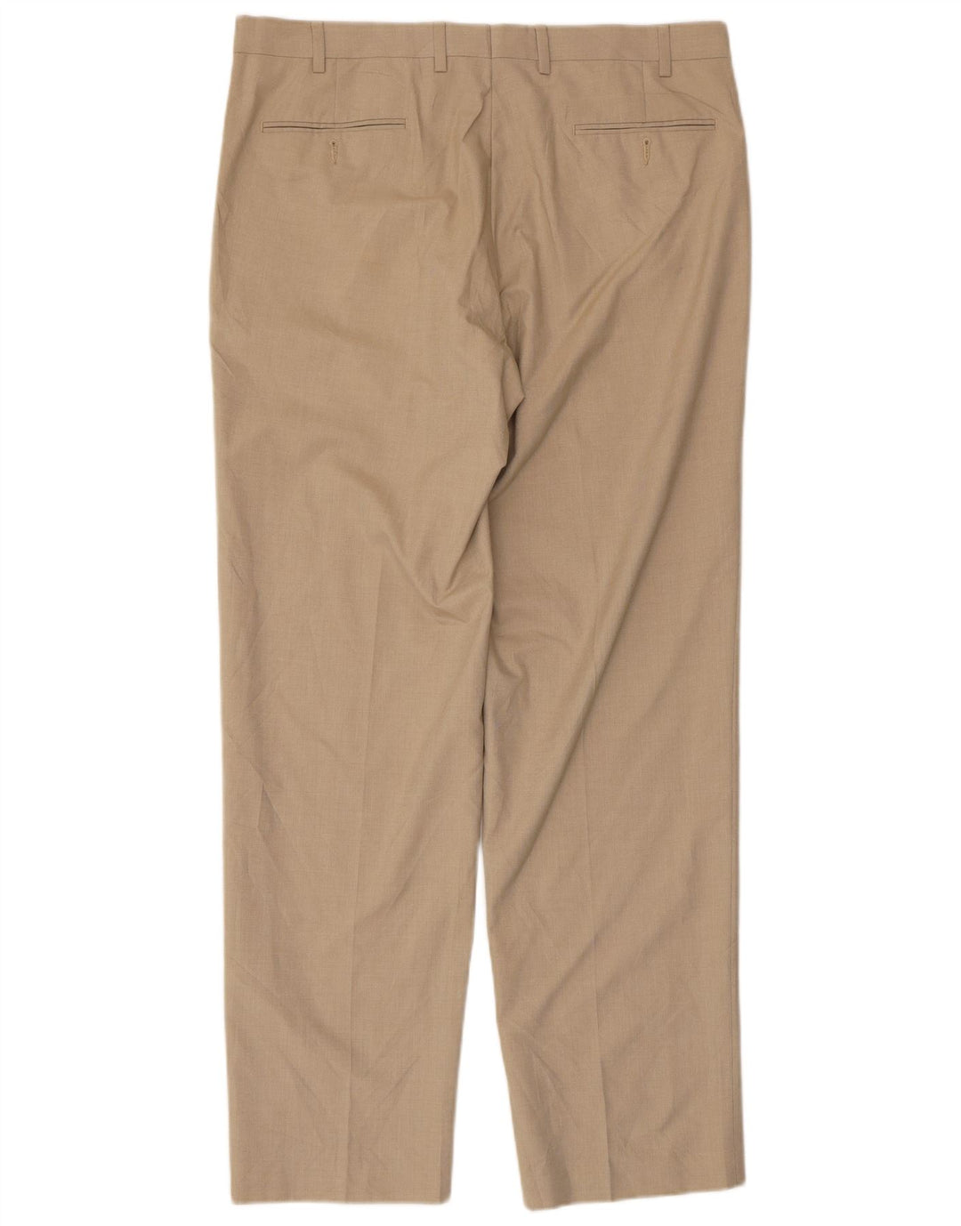 CHAPS Mens Straight Suit Trousers W36 L32 Beige Polyester