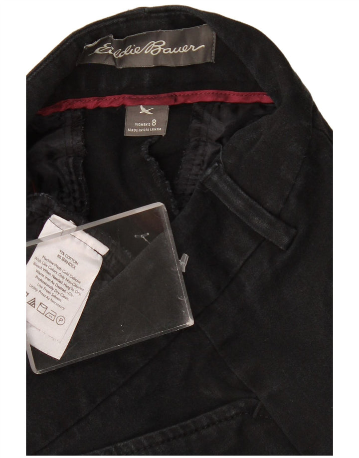 Eddie Bauer Womens Bootcut Casual Trousers US 8 Medium W30 L30 Black Cotton
