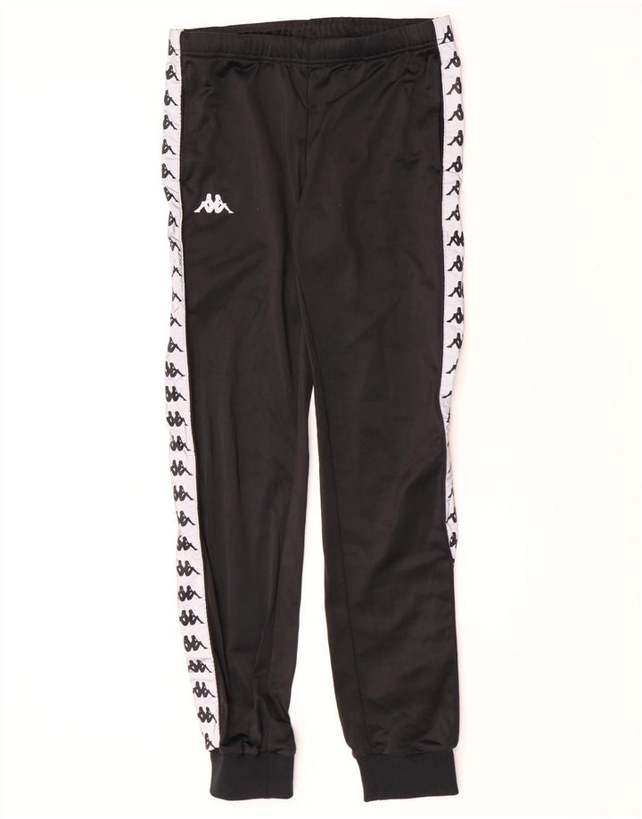 Kappa Mens Graphic Tracksuit Trousers Joggers Small  Black