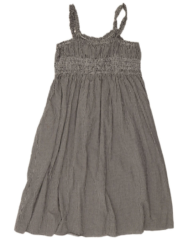 Successivo Abito a trapezio da donna senza maniche UK 22 3XL Cotone a quadretti nero