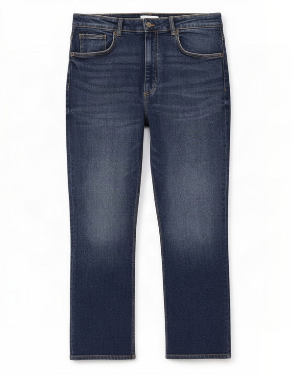 Calça jeans reta feminina Zara EU 46 2XL W36 L26 Azul