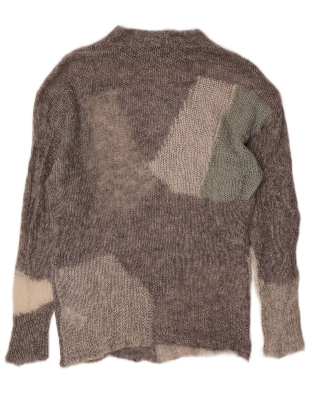 ZARA Womens Turtle Neck Jumper Sweater UK 10 Small Grey Colourblock