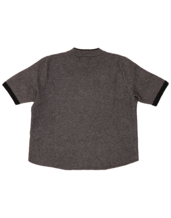 Zara Womens Crop Short Sleeve Turtle Neck Jumper Sweater UK 10 Small Grey