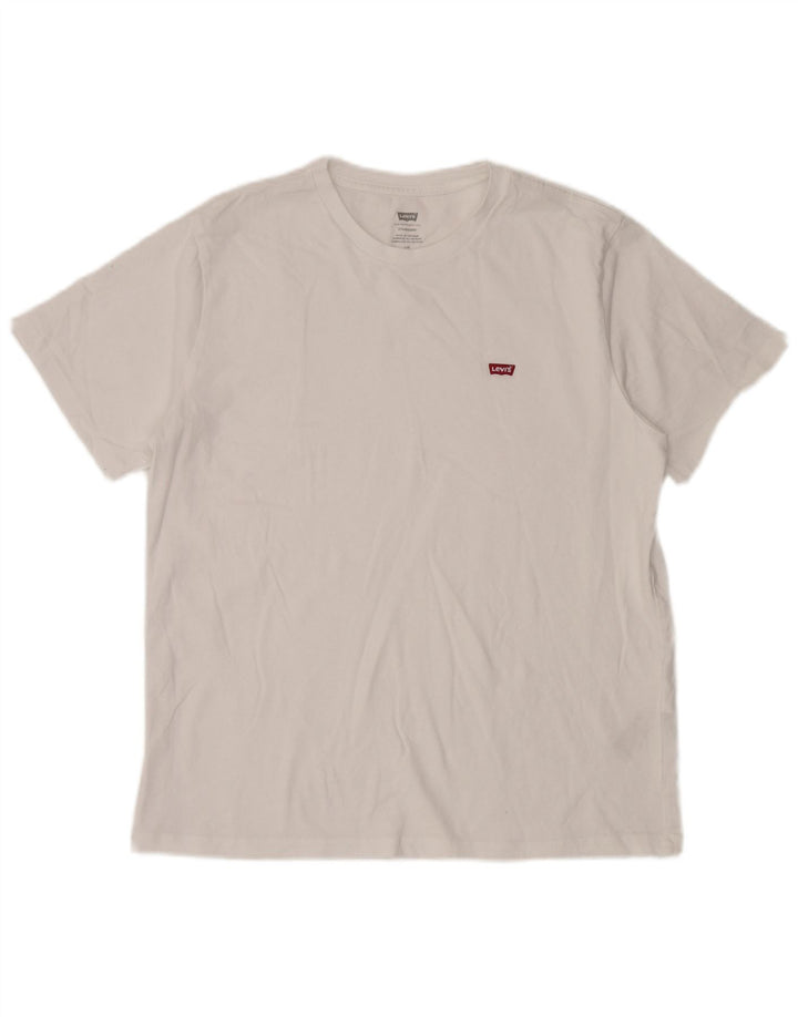 Levi's Herre Standard T-Shirt Top Stor Hvid Bomuld