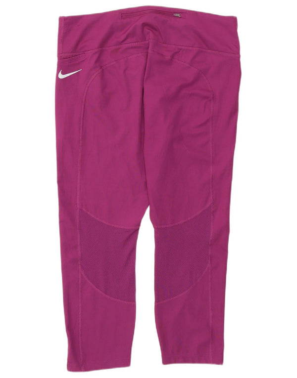 Damskie legginsy Nike Dri Fit Capri UK 18 XL, fioletowy poliester