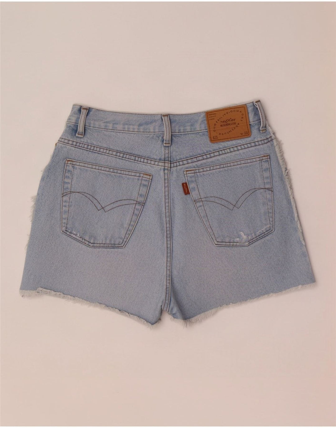 Short en denim femme vintage W30 Bleu moyen