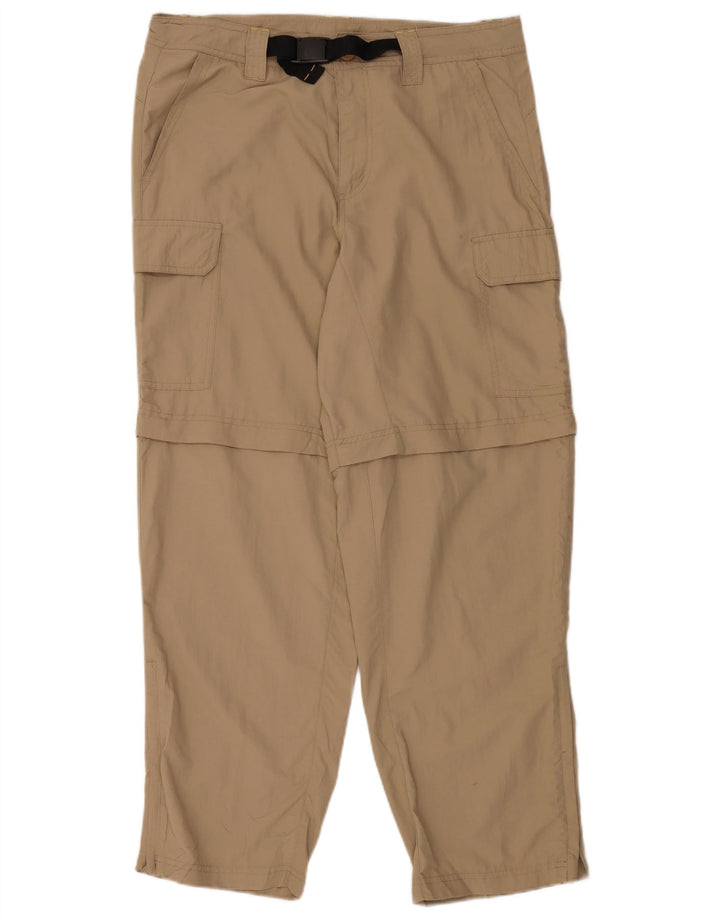 EDDIE BAUER Pantaloni cargo dritti da uomo W34 L30 Nylon beige