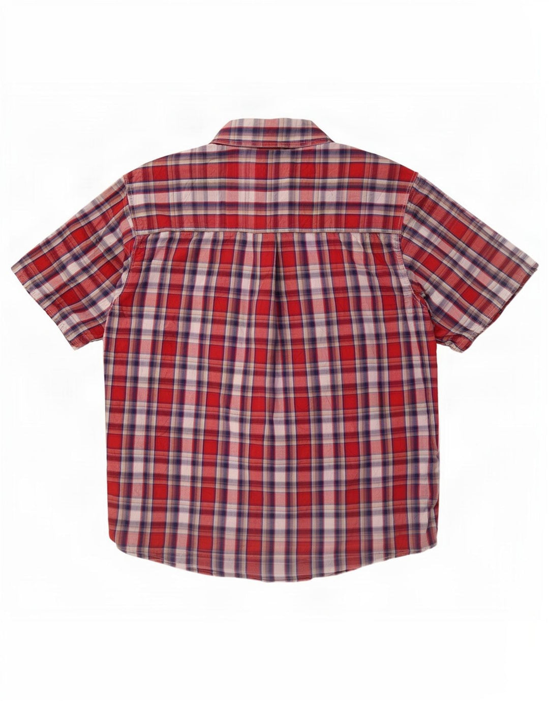 Wrangler Chemise à manches courtes pour homme XL en coton à carreaux rouges