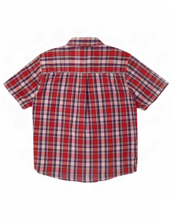Wrangler Chemise à manches courtes pour homme XL en coton à carreaux rouges