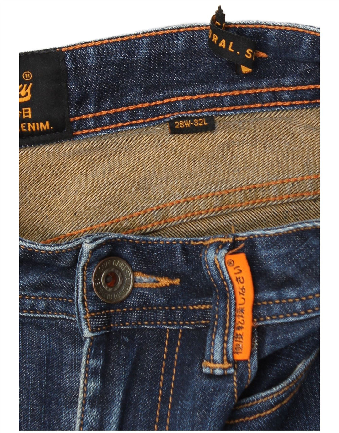 Superdry Mens Slim Jeans W28 L32 Blue Cotton