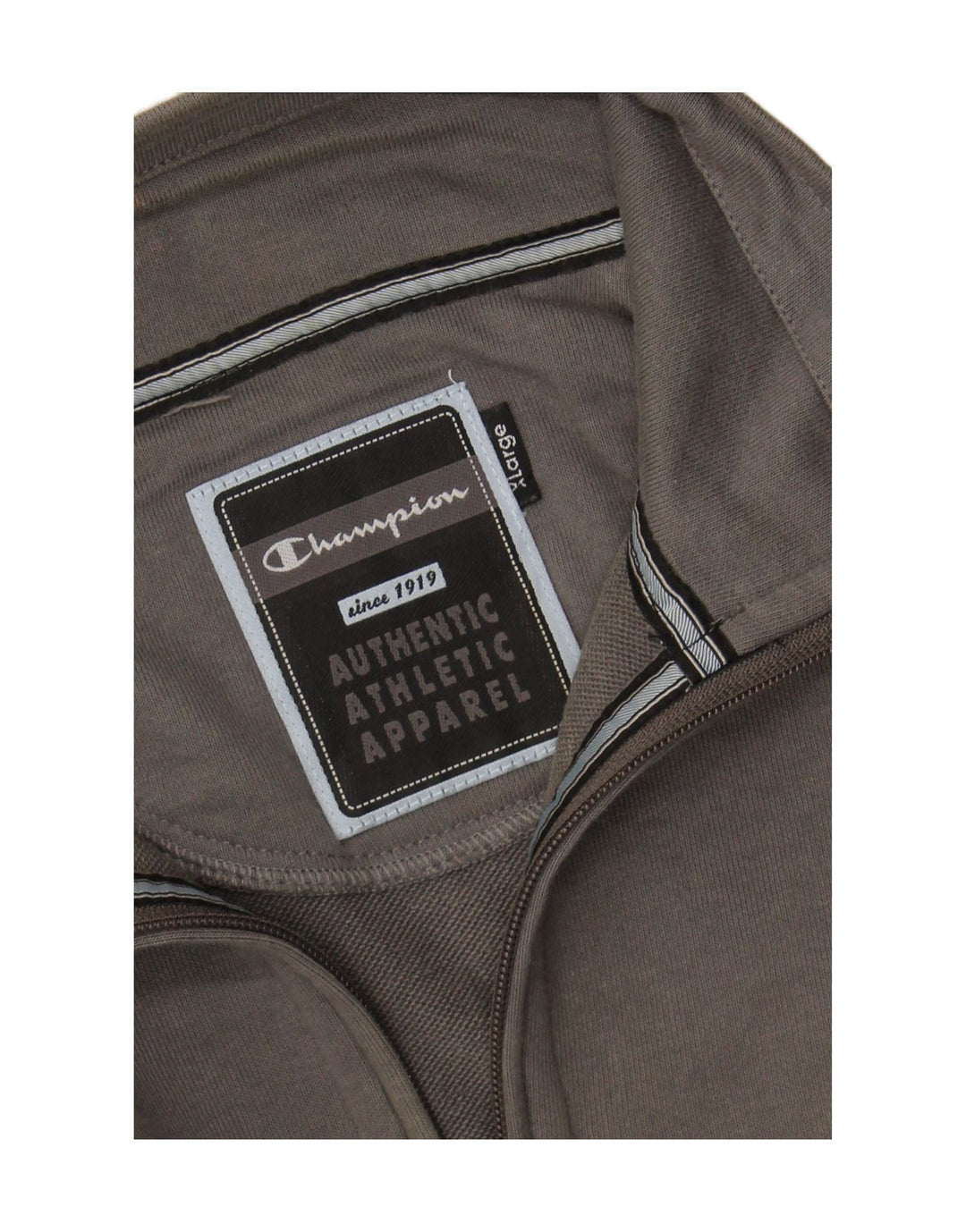 CHAMPION Suéter masculino com zíper e gola XL algodão cinza