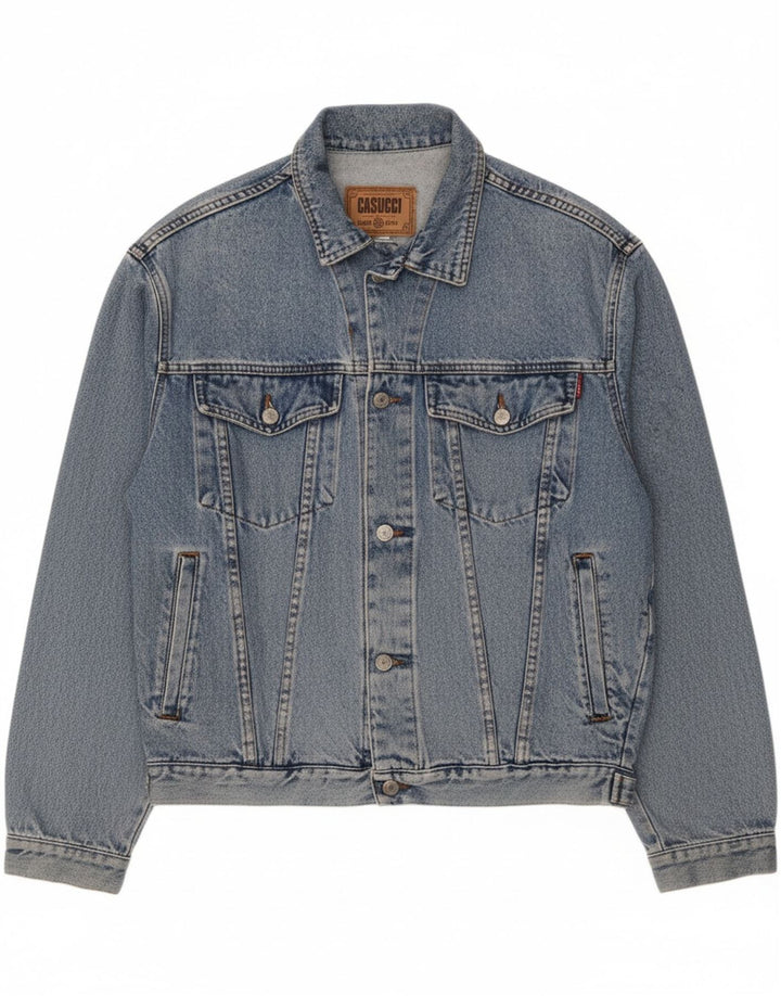 CASUCCI Mens Denim Jacket UK 38 Medium Blue