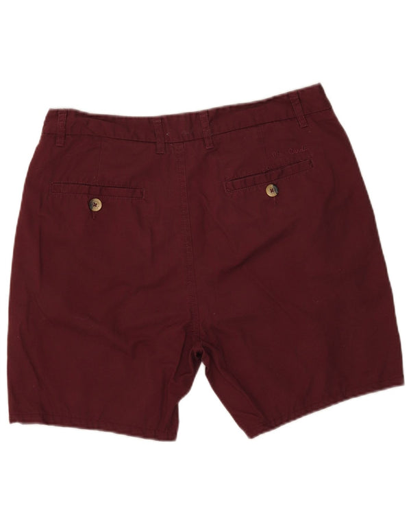 Pierre Cardin Mens Chino Shorts Small W29 Burgundy Cotton
